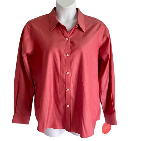 Liz Claiborne No Iron Button Down Long Sleeve Shirt Women's 16 New with Tags - Picture 2 of 9